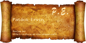 Patócs Ervin névjegykártya